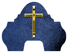 DARAY-L-510-GD-SH-BL Gold Single Cross Shimmer Blue